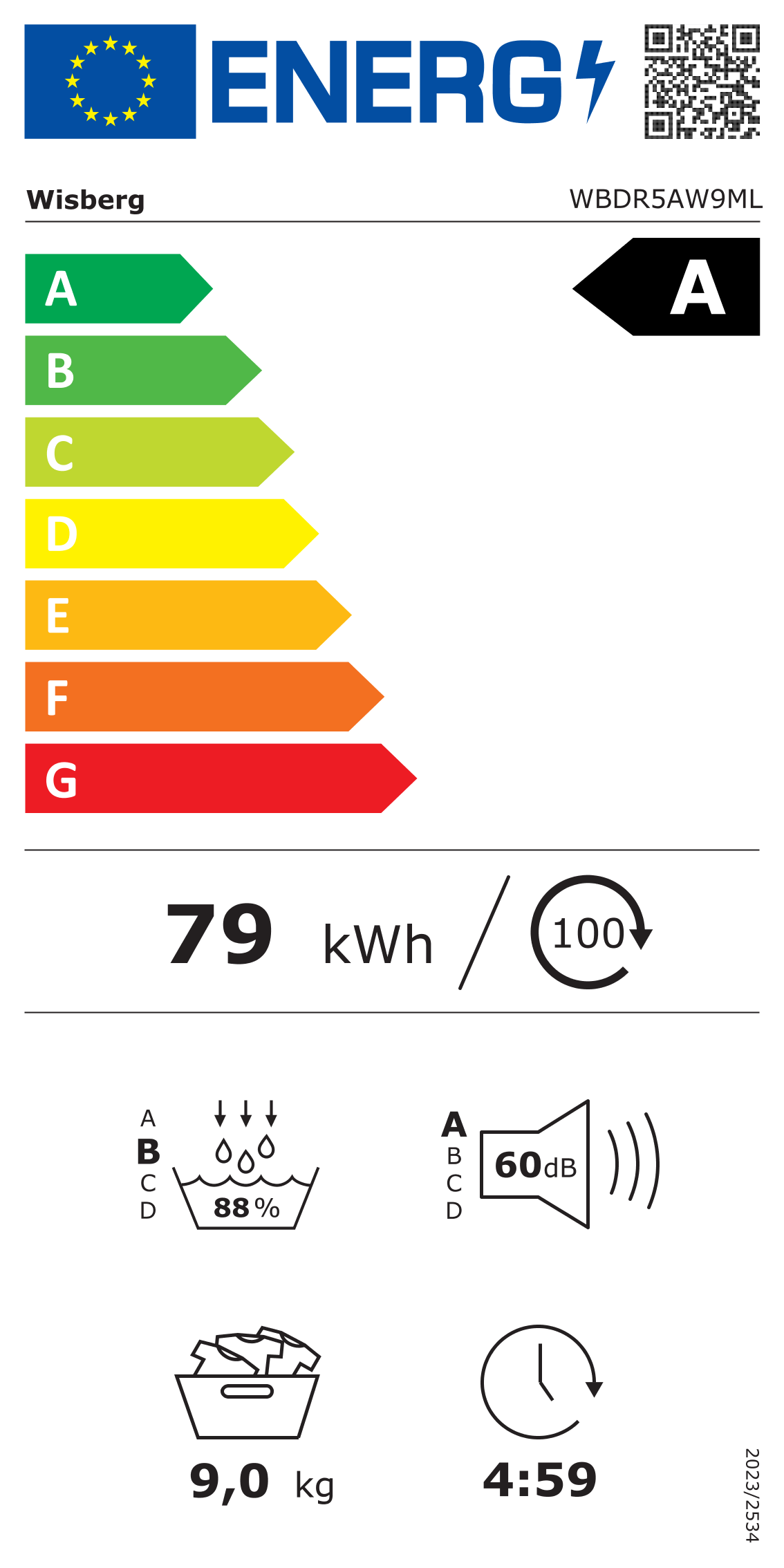 Energylabel WBDR5 AW9 ML