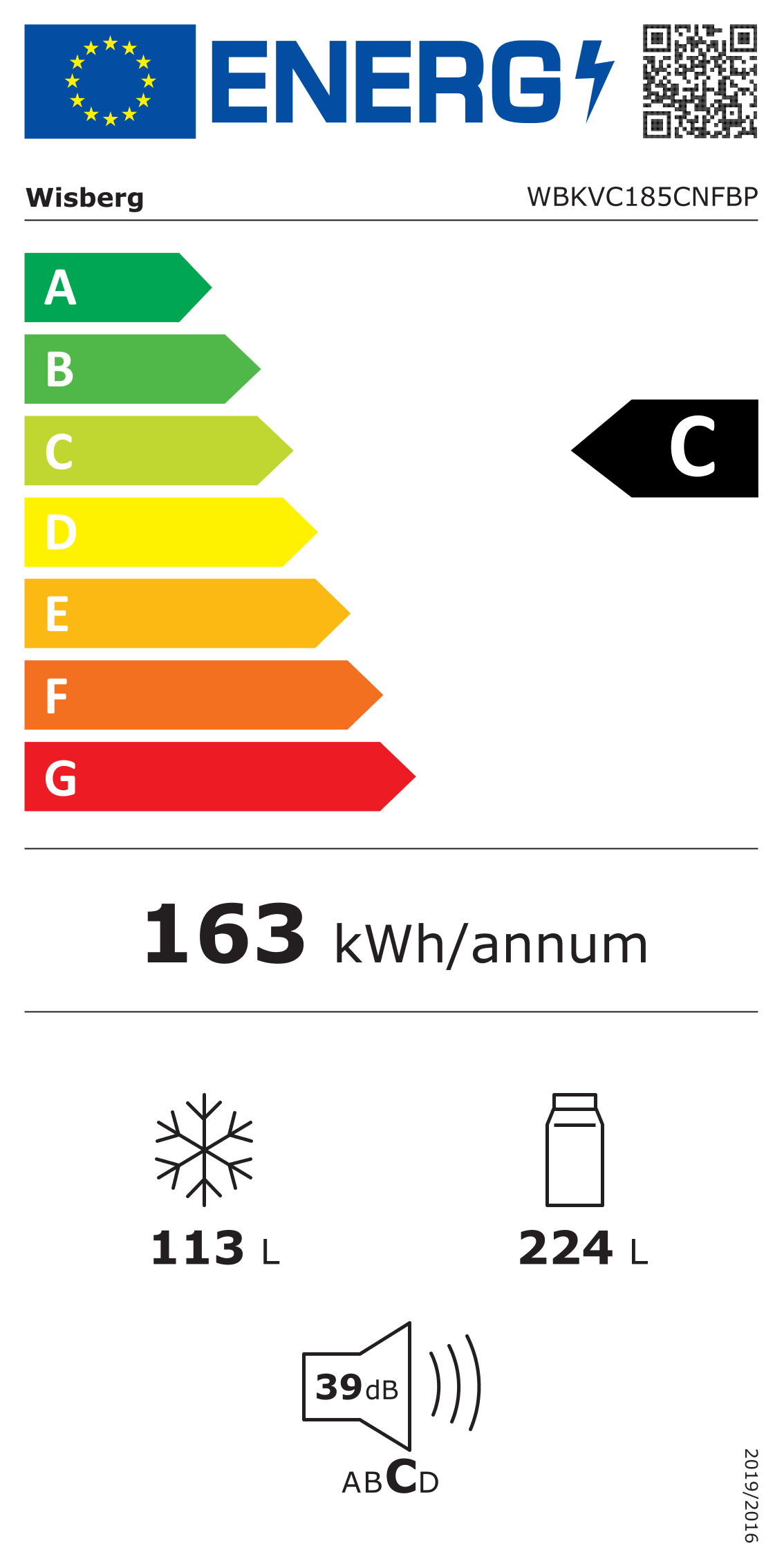 Energylabel Wisberg WBKVC185 CNFBP 973399